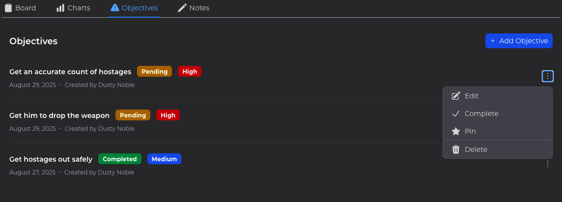 Objective Tracking